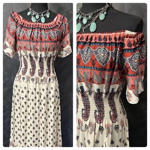Vestido maxi boho multicolor acanalado Kindred talla M para mujer  - Imagen 1 de 10