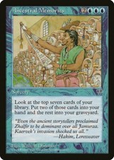 Ancestral Memories Mirage NM Blue Rare MAGIC THE GATHERING MTG CARD ABUGames
