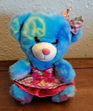 Build a Bear Buddies Smallfrys Peace Bear 7" Plush Light Blue w/Dress  A2