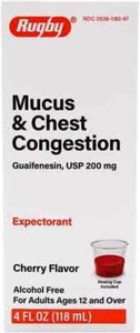 Rugby Mucus & Chest Congestion Guaifenesin Solution, 200mg, 4 fl oz -Exp 12-2025 - Picture 1 of 1
