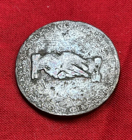 1795 Anti-Slavery Conder Dove Clasped Hands “May Slavery & Oppression 1/2 Token Cover