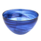Élégant bol carré pièce maîtresse de style Murano - verre albâtre bleu cobalt, 6"