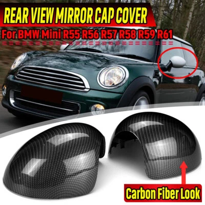 Per BMW Mini R55 R56 R57 R58 R59 R61 Carbon Style calotta specchietto copertura - Immagine 1 di 4