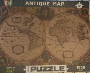 Go! Games ANTIQUE MAP 1000 Piece Jigsaw Puzzle - 29 1/2" x 19 5/8 NEW & SEALED - Picture 1 of 2