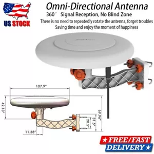 Antena de TV Amplificada Exterior HDTV 360° Omnidireccional Digital HD 1080P 4K - Imagen 1 de 18
