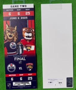 NHL Hockey 2025 Stanley Cup Final Game 2 Ticket Oilers Panthers Mascots FLA WIN - Picture 1 of 1