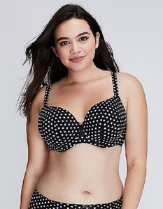 Lane Bryant Cacique THE COOLING BRA Black White Polka Dot Full Plus Size 36D NWT