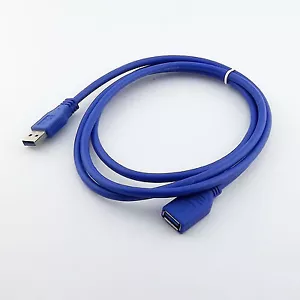 USB 3.0 Type A Male to A Female 1.5M/5FT Extension Extender Cable Cord Adapter - Picture 1 of 5