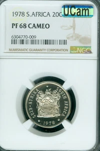 1978 SOUTH AFRICA ENGLISH 20 CENTS NGC PF68 MAC UCam MAC SPOTLESS * - Picture 1 of 2