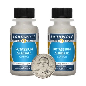 Potassium Sorbate / 1 Ounce / 2 Bottles / 99% Pure USP Food Grade / Micropellets - Picture 1 of 4