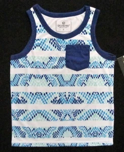Akademiks Boys Mint Blue White Striped Polyester Pocket Tank Top MSRP: $29 - Picture 1 of 2