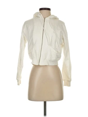 Ann Taylor 女式象牙色拉链连帽衫 XS — 第 1/4 张图片