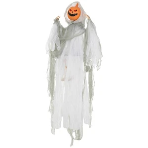 Zucca da appendere Halloween da esterno 3,9' fantasma illumina occhi suono attivato Prop - Foto 1 di 6