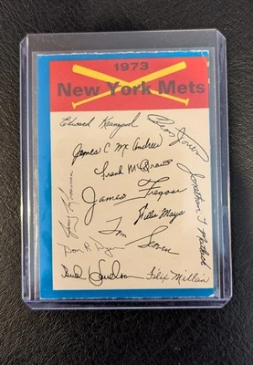 O-Pee-Chee 1973 OPC equipo de los Mets de Nueva York lista de verificación azul - sin marcar en muy buen estado Foto 1 de 2