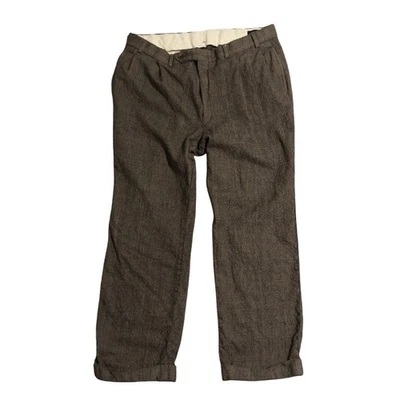 Pantalones de vestir de lana marrón Nautica para hombre talla 38x30 Foto 1 de 4