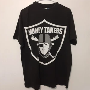 Vintage Los Angeles Raiders Mens L Black Money Takers Heavyweight T-Shirt - Picture 1 of 6