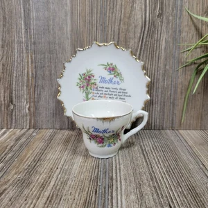Vintage Demitasse Teacup & Saucer Mother Poem - Picture 1 of 6