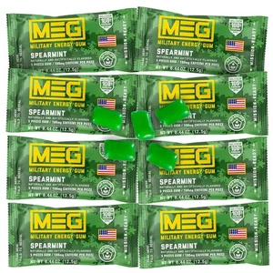MEG - Military Energy Gum | 100mg of Caffeine Per Piece + Increase Spearmint  - Picture 1 of 6