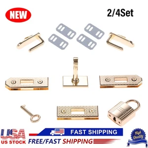 2/4 Set Clasp Lock Lock button Metal Hardware For Handbag Shoulder Bag Purse USA - Picture 1 of 14
