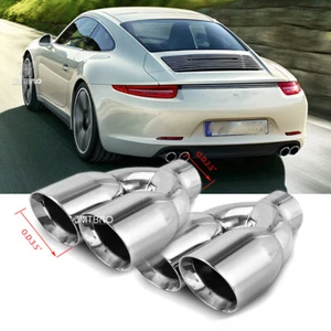 Exhaust Tip 2.5" In 3.5"Dual Out 9.5"Length Double Wall Weld On For Porsche 911 - Picture 1 of 13