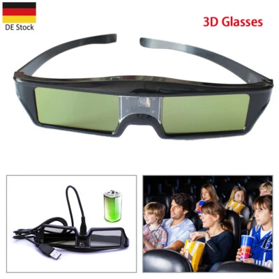 MARKENLOS Aktive 3D-Brille Wiederaufladbar für alle 3D-DLP-Projektoren BenQ Acer Optoma DE