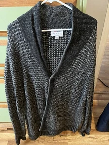 Men's RAG & BONE Black Heavy Wool Cardigan Sweater Size L - Picture 1 of 3