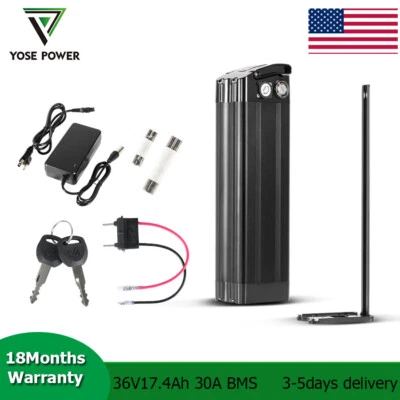 EQIKEPOWER Electric Bike Battery 36V 17.4Ah Silverfish Lithium Ebike Battery 200W-900W