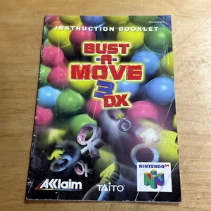 Nintendo 64 N64 Instruction Booklet Manual - Bust A Move 3 DX - Picture 1 of 2