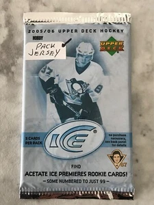 2005-06 UD ICE 1 PACK,GUARANTEED JERSEY,ROOKIE OVECHKIN CROSBY JERSEY AUTO ??? - Picture 1 of 2