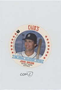 1986 Cain's Snack Time Detroit Tigers Discs Food Issue Johnny Grubb #19