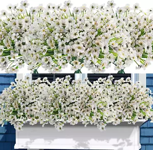 16 Bundles Outdoor Artificial Flowers UV Resistant Fake Flowers No Fade Faux ... - Picture 1 of 1
