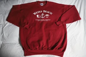 Sudadera De Colección Hanes Hombres XL Roja Polar Dobladillo Acanalado Presas Playa Club Náutico Gráfico - Imagen 1 de 10