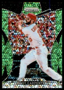 2019 Panini Prizm Prizms Lime Green Donut Circles #174 Matt Carpenter /199