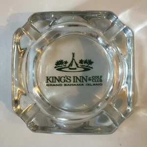 Cenicero de publicidad de vidrio vintage King's Inn & club de golf ISLA DE GRAN BAHAMA - Imagen 1 de 1
