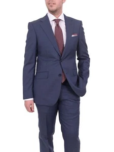 Mens Napoli Classic Fit Blue Half Canvassed Italian Marzotto Wool 2 Button Suit - Picture 1 of 6