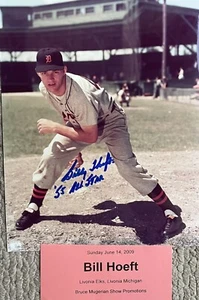 Billy Hoeft Detroit Tigers Autographed 8x10 w Tick COA W INSCRIP 1955 all Star - Picture 1 of 2