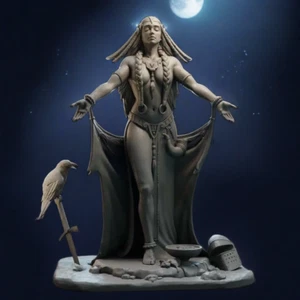 Kit Modelo Resina 1/24 75mm Hermosa Niña Cuervo Místico Ritual Sin Pintar - Imagen 1 de 5