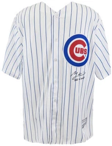 Ben Zobrist Signed Cubs White Pinstripe Majestic Rep Jersey w/16 WS MVP (SS COA) - Picture 1 of 2