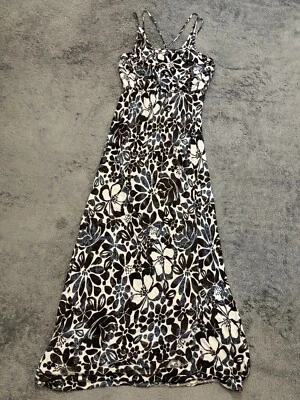 LOFT Maxi Dress Womens Small Blue Brown Floral Sleeveless Tropic Cute Boho - Image 1 of 4