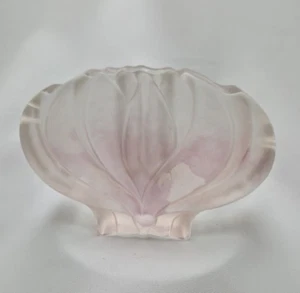 Vase Walther Glas Blockvase Solifleur Lotus blüte zartrosa Vintage 70er 16cm - Bild 1 von 11