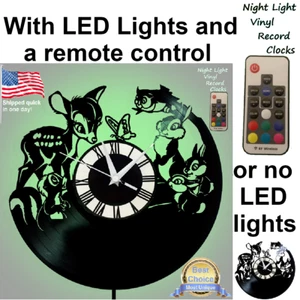 Bambi Walt Disney vinyl record wall clock w/wo LED back light lamp dvd shirt art - Picture 1 of 8
