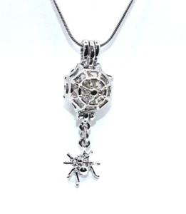 Jack Skellington Goth Pearl Cage Pendant Necklace, Oogie Boogie Spider Web - Picture 1 of 29