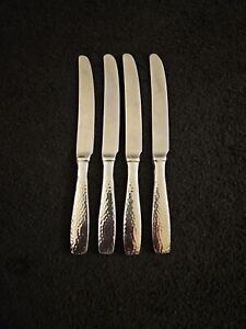 Godinger CASTELLO Glossy Hammered Stainless Flatware Set Of 4 Knives/ButterKnife