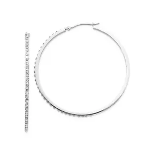 14 Karat vergoldete simulierte Edelsteine große runde 1 mm Creolen. Durchmesser - 50mm - Bild 1 von 10