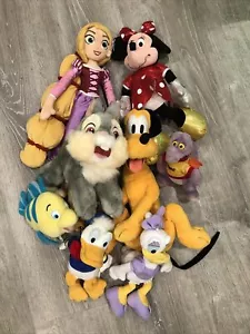 Disney Plush Lot of 8 Minnie, Rapunzel, Thumper, Figment, Dory, Donald, Daisy - Picture 1 of 5