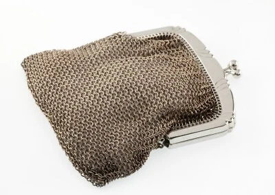 Cartera de cambio de malla de plata esterlina Whiting & Davis de colección Foto 1 de 4