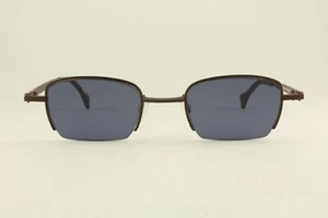 Rari occhiali da sole vintage Theo Chapeau.fr 798 marrone nero 50 mm mezzo cerchio Belgio - Foto 1 di 5