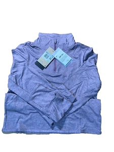 Nike Women's Dri-Fit Running Long Sleeve Top 1/4 Zip Thumb Holes Purple NIP - Picture 1 of 3