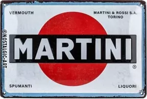Martini Logo Goffrato Metallo Insegna 300mm x 200mm - Foto 1 di 3