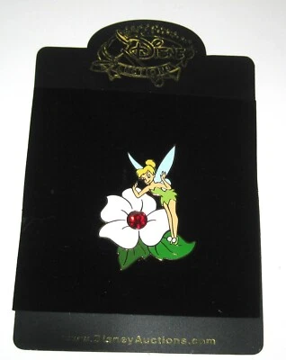 Pin Tinker Bell LE Disney ✿ Tink Jewel Flor Piedra de nacimiento Granate de enero RARO Foto 1 de 4